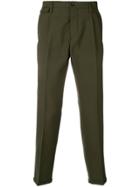 Pt01 Creased Tapered Trousers - Green