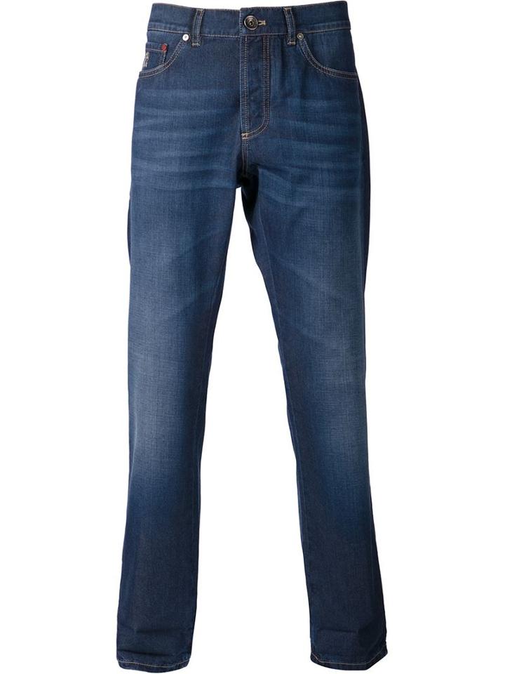 Brunello Cucinelli Denim Jeans, Men's, Size: 56, Blue, Cotton