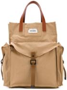 Dsquared2 - Military Tote - Men - Cotton/calf Leather/polyimide - One Size, Nude/neutrals, Cotton/calf Leather/polyimide