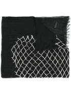 Cutuli Cult Lattice Appliqué Scarf - Black