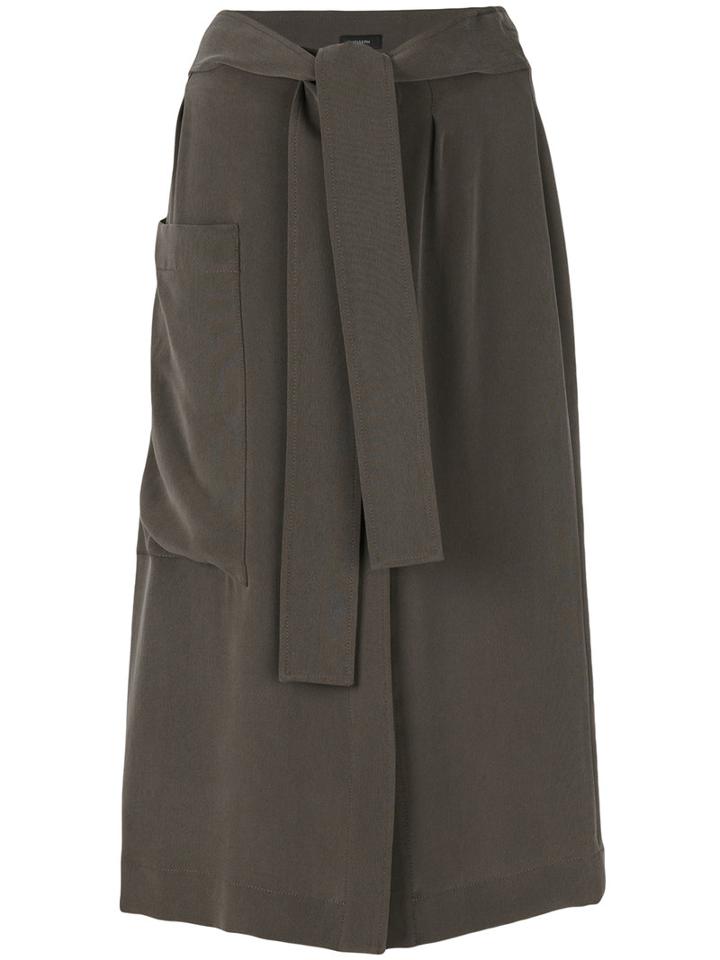 Joseph - Draped Midi Skirt - Women - Silk - 42, Green, Silk