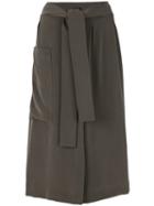 Joseph - Draped Midi Skirt - Women - Silk - 42, Green, Silk