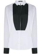 Dolce & Gabbana Pinstriped Detailed Shirt - White