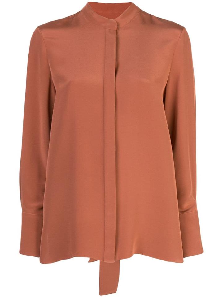 Partow Collarless Shirt - Orange