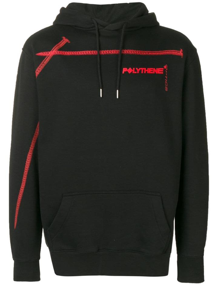 Polythene* Optics Nail Logo Printed Hoodie - Black