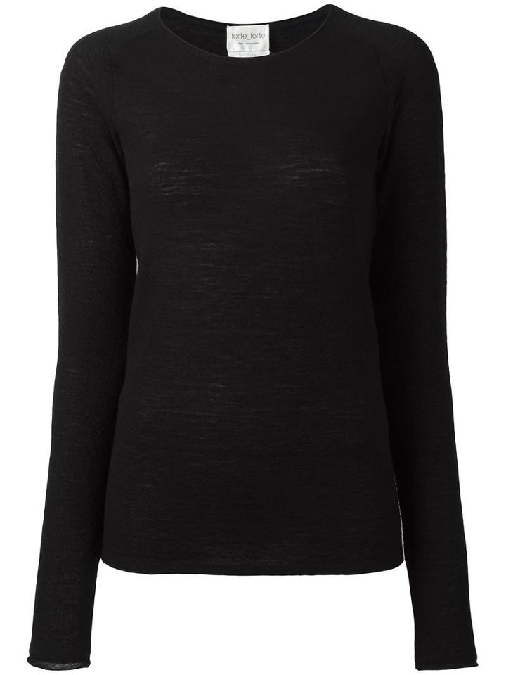 Forte Forte Crew Neck Jumper, Women's, Size: 0, Black, Virgin Wool