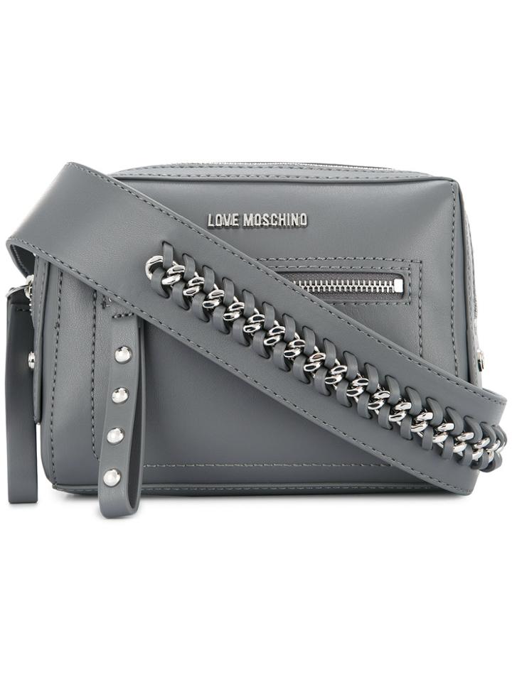 Love Moschino Chain Detail Strap Crossbody Bag - Grey