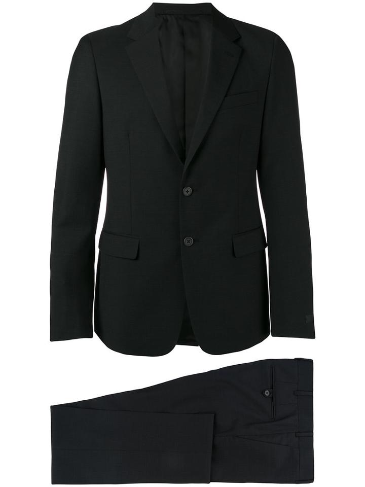 Prada Two-button Suit, Men's, Size: 48, Black, Cupro/viscose/virgin Wool