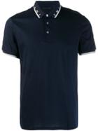 Emporio Armani Logo Collar Polo Shirt - Blue