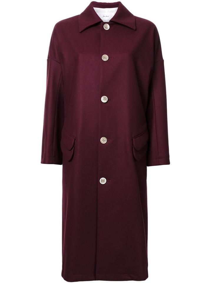 Julien David Single Breasted Coat, Women's, Size: Xs, Red, Wool