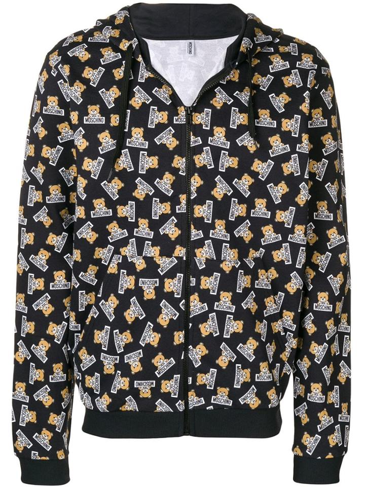 Moschino Teddy Bear Logo Print Hoodie - Blue