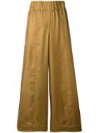 Alysi Cropped Palazzo Trousers - Gold
