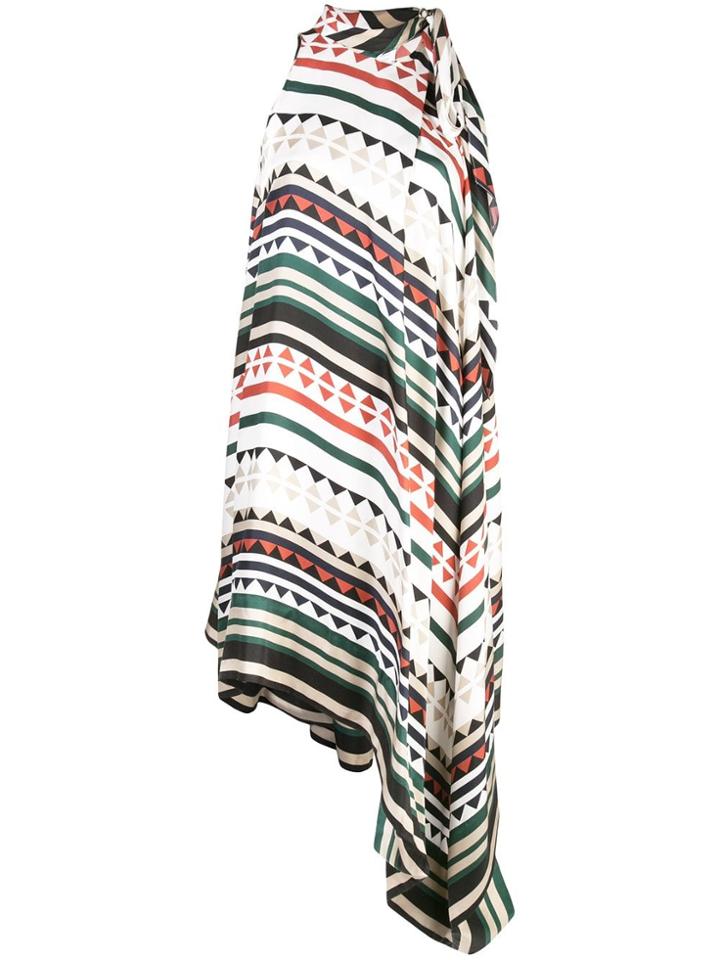 Oscar De La Renta Handkerchief Midi Dress - White