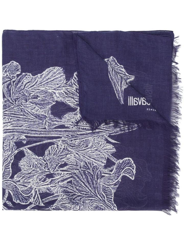 Roberto Cavalli Floral Scarf - Blue