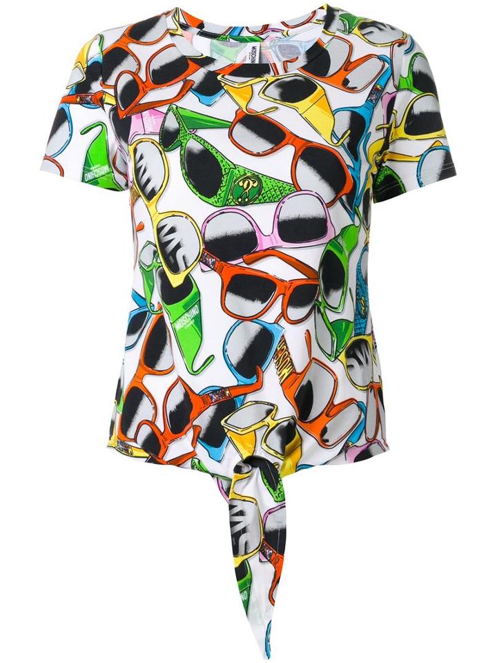 Moschino Swim Sunglasses Print Tied T-shirt, Women's, Size: Medium, Cotton/spandex/elastane