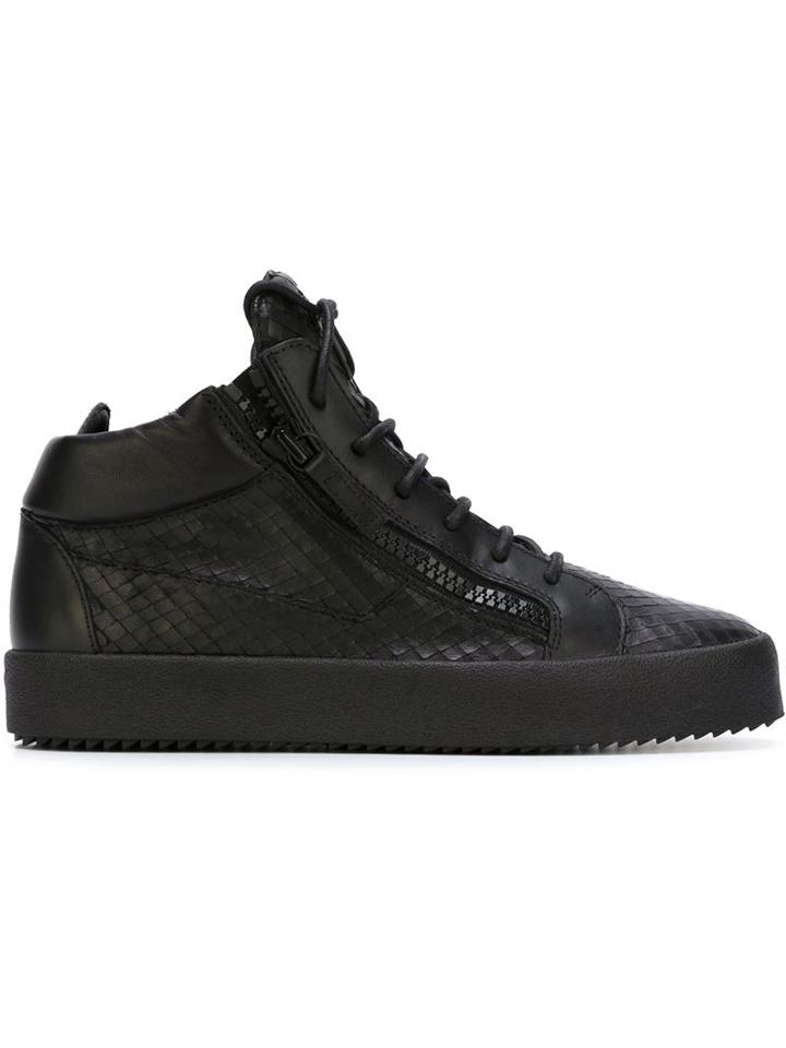 Giuseppe Zanotti Design Kriss Hi-top Sneakers, Men's, Size: 45, Black, Leather/rubber