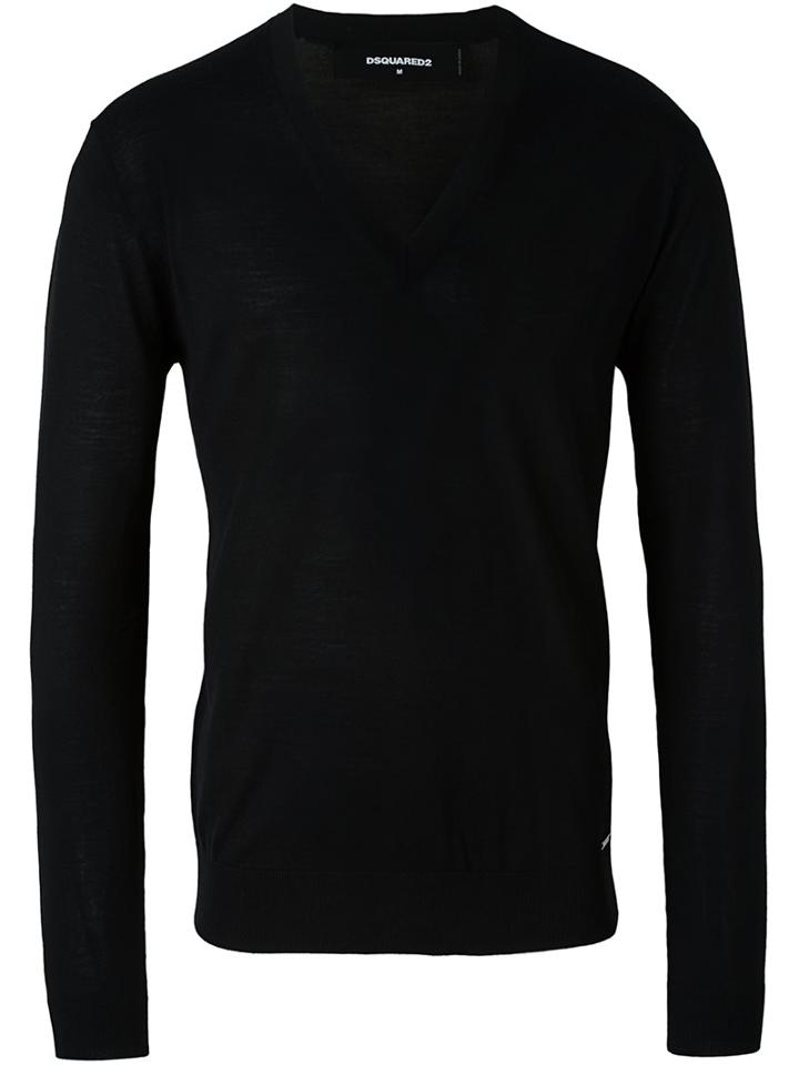Dsquared2 Fine Knit Jumper, Men's, Size: 48, Black, Wool