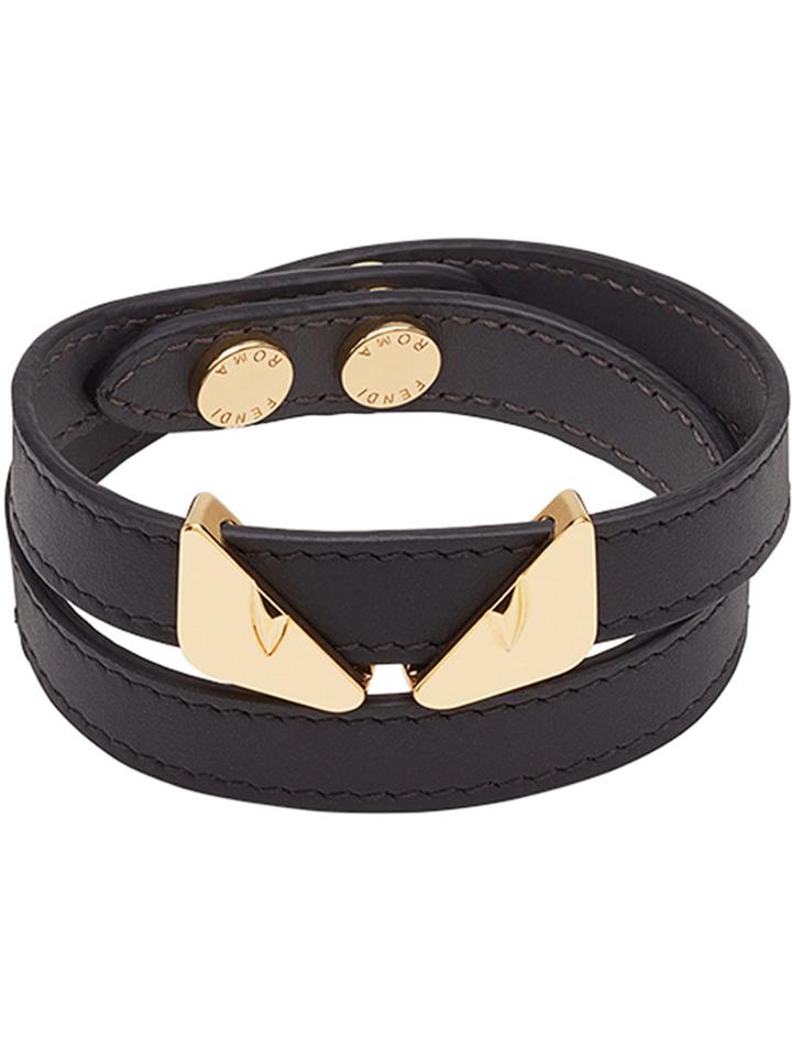Fendi Bag Bugs Double-wrap Bracelet - Black