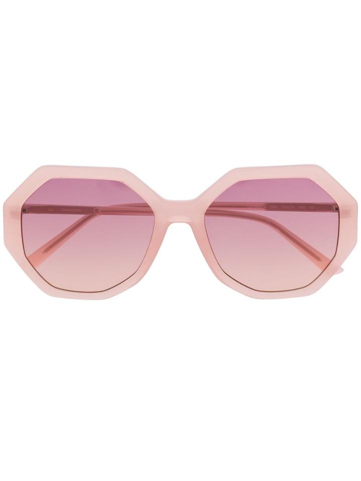 Calvin Klein Oversized Frame Sunglasses - Pink