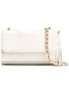 Tory Burch Micro Fleming Shoulder Bag, Women's, White, Leather/patent Leather/metal