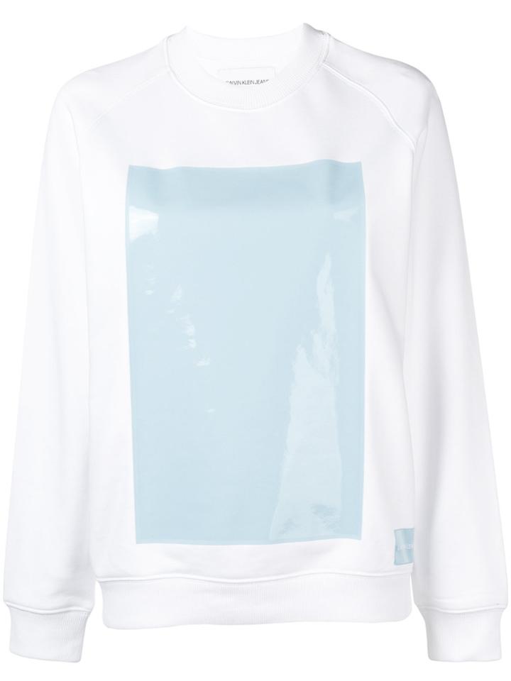 Calvin Klein Jeans Vinyl-panelled Sweatshirt - White