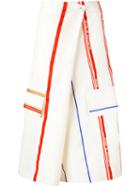 Ports 1961 - Striped Wrap Trousers - Women - Cotton/nylon/polyester/viscose - 40, Women's, Ivory, Cotton/nylon/polyester/viscose