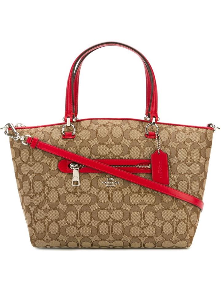Coach Monogram Crossbody Bag, Women's, Red