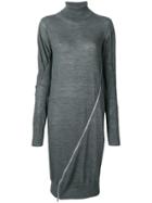 Sacai Zip-detail Sweater Dress - Grey
