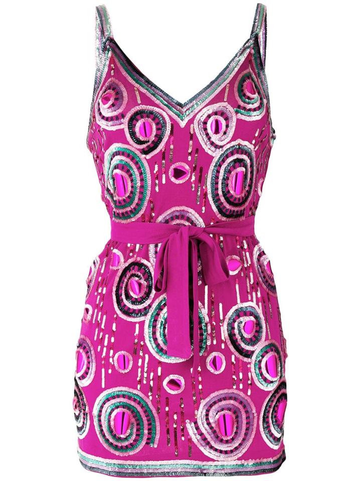 Krizia Vintage Sequin Embellished Top - Pink