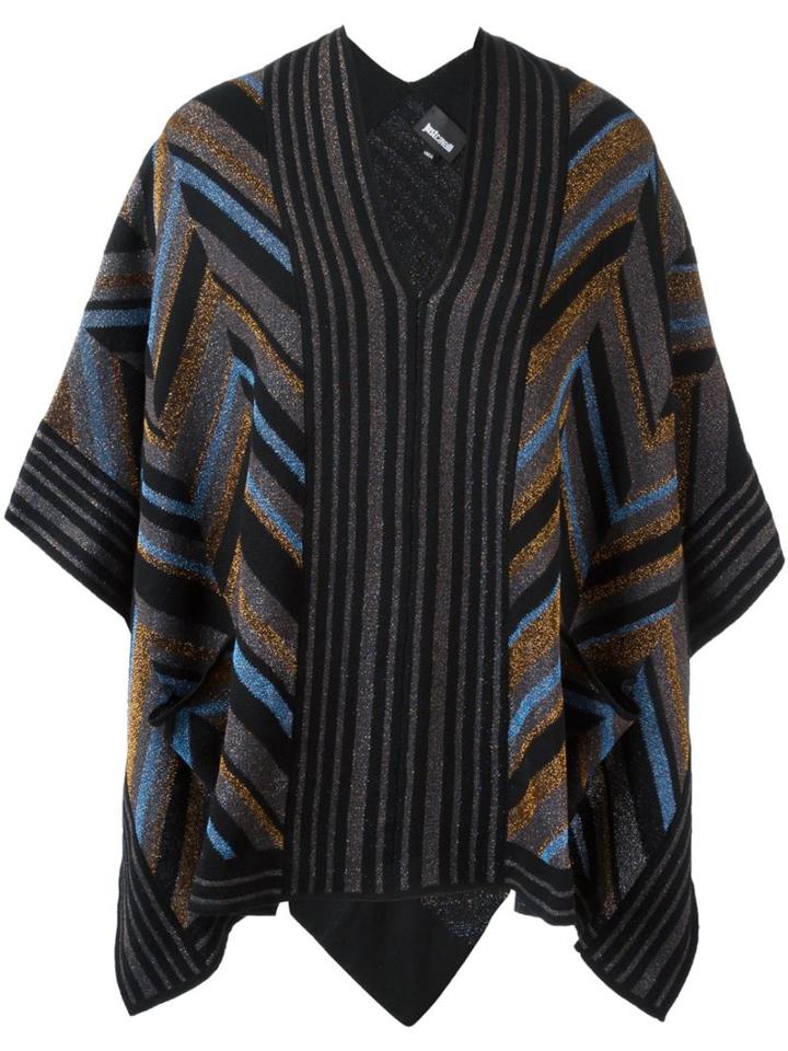 Just Cavalli Knitted Poncho, Women's, Black, Polyamide/polyester/wool