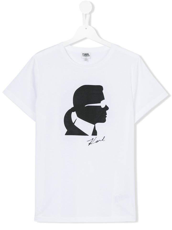 Karl Lagerfeld Kids - Silhouette Print T-shirt - Kids - Cotton - 14 Yrs, White