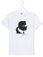 Karl Lagerfeld Kids - Silhouette Print T-shirt - Kids - Cotton - 14 Yrs, White
