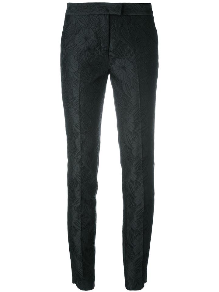 Christian Pellizzari Tapered Jacquard Trousers, Women's, Size: 42, Black, Polyester/silk/polyamide/viscose