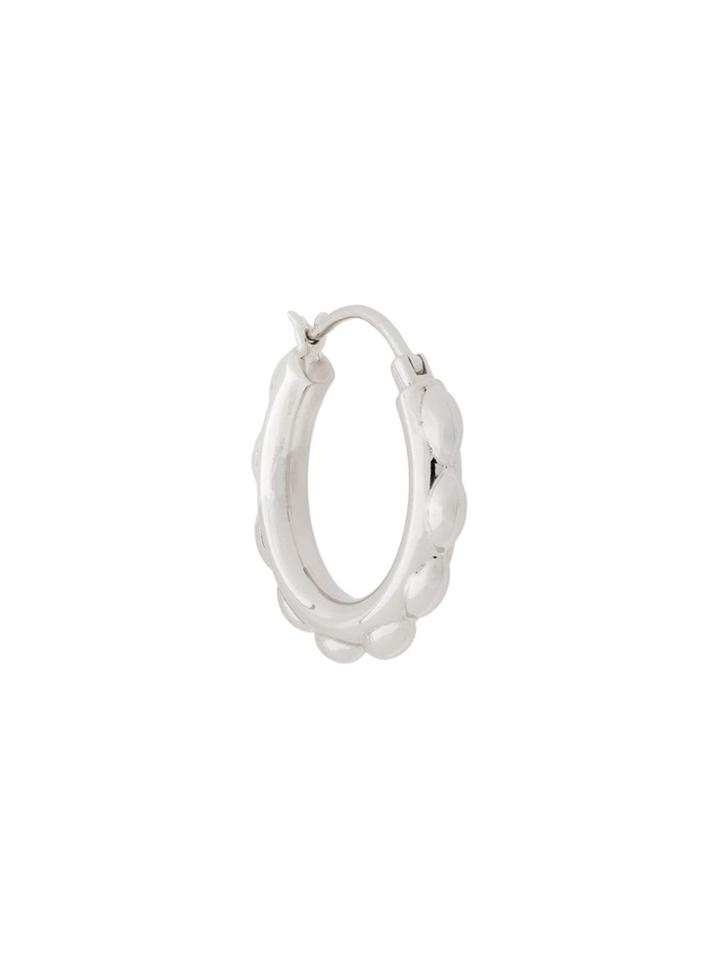 Maria Black Sunflower Hoop - Silver
