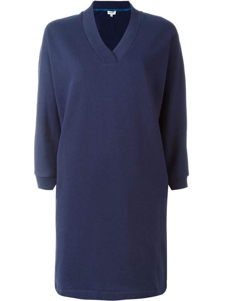 Kenzo Kenzo Paris Print Sweatshirt Dress, Women's, Size: Medium, Blue, Cotton