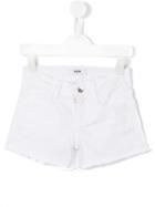 Msgm Kids Raw Edge Denim Shorts, Girl's, Size: 8 Yrs, White