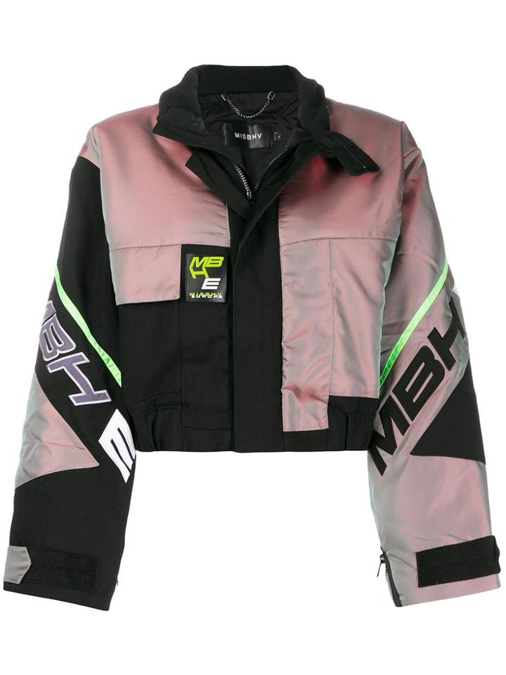Misbhv Cropped Racing Style Bomber Jacket - Black