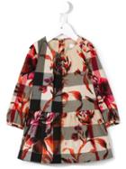 Burberry Kids - Checked Floral Dress - Kids - Cotton - 24 Mth, Brown