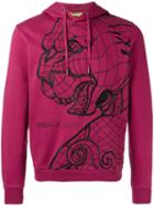 Versace Jeans Tiger Print Hooded Sweatshirt, Men's, Size: Small, Red, Cotton