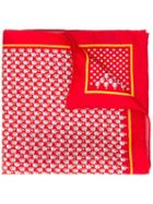 Salvatore Ferragamo Elephant Floral Pocket Square, Men's, Red, Silk