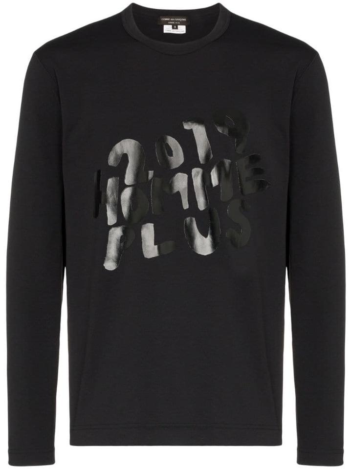 Comme Des Garçons Homme Plus Logo Appliqué T-shirt - Black