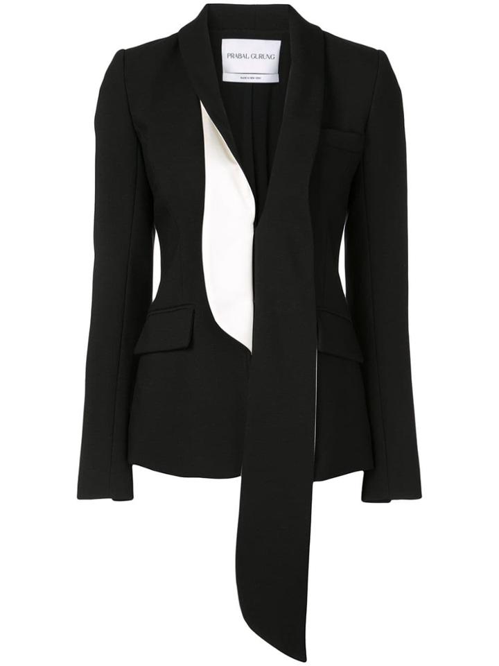 Prabal Gurung Asymmetric Lapel Blazer - Black
