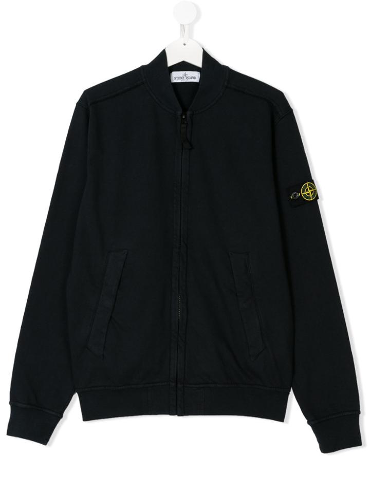 Stone Island Junior Teen Zipped Bomber Jacket - Blue