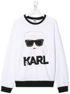 Karl Lagerfeld Kids Teen Karl Print Sweatshirt - White