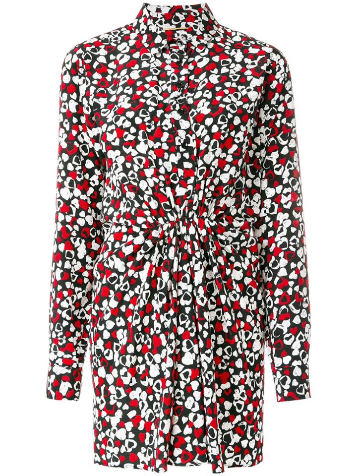 Saint Laurent Gathered Waist Shirt Dress - Black