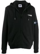 Les Hommes Urban Logo Appliqué Zip Hoodie - Black