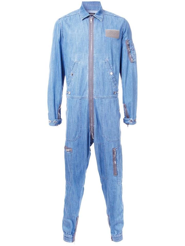 Diesel Denim Jumpsuit, Men's, Size: Medium, Blue, Cotton