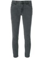 J Brand Faded Skinny Crop Jeans - Grey