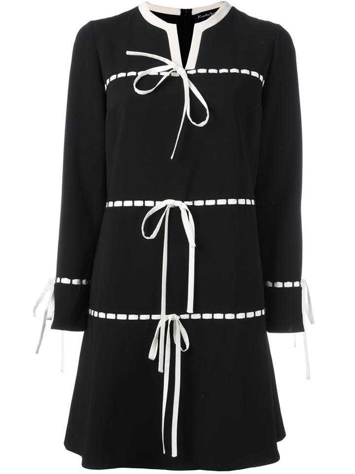 Rossella Jardini Bow Detail Dress, Women's, Size: 44, Black, Silk/polyester/spandex/elastane/triacetate