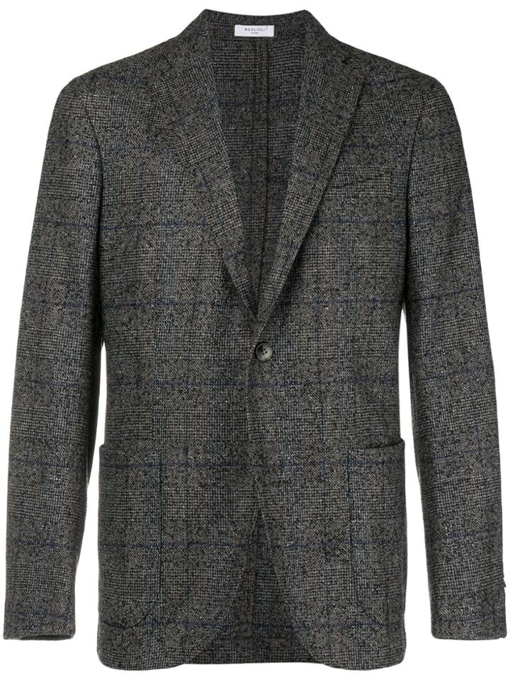 Boglioli Checked Single-breasted Blazer - Brown